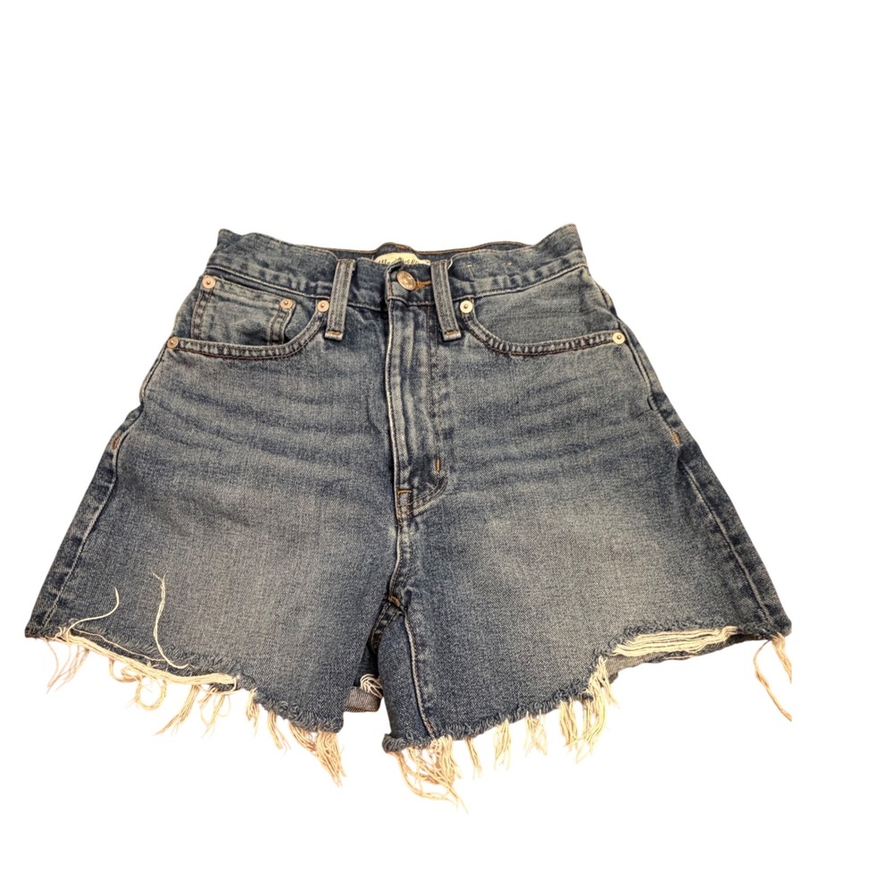 Madewell The Momjean Short High Rise Denim Cutoff Blue Wash Size 23